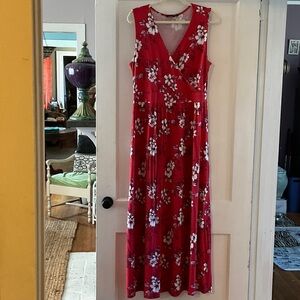 41 Hawthorn Red Floral Maxi Dress
